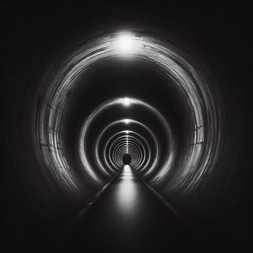 Dark tunnel with little light